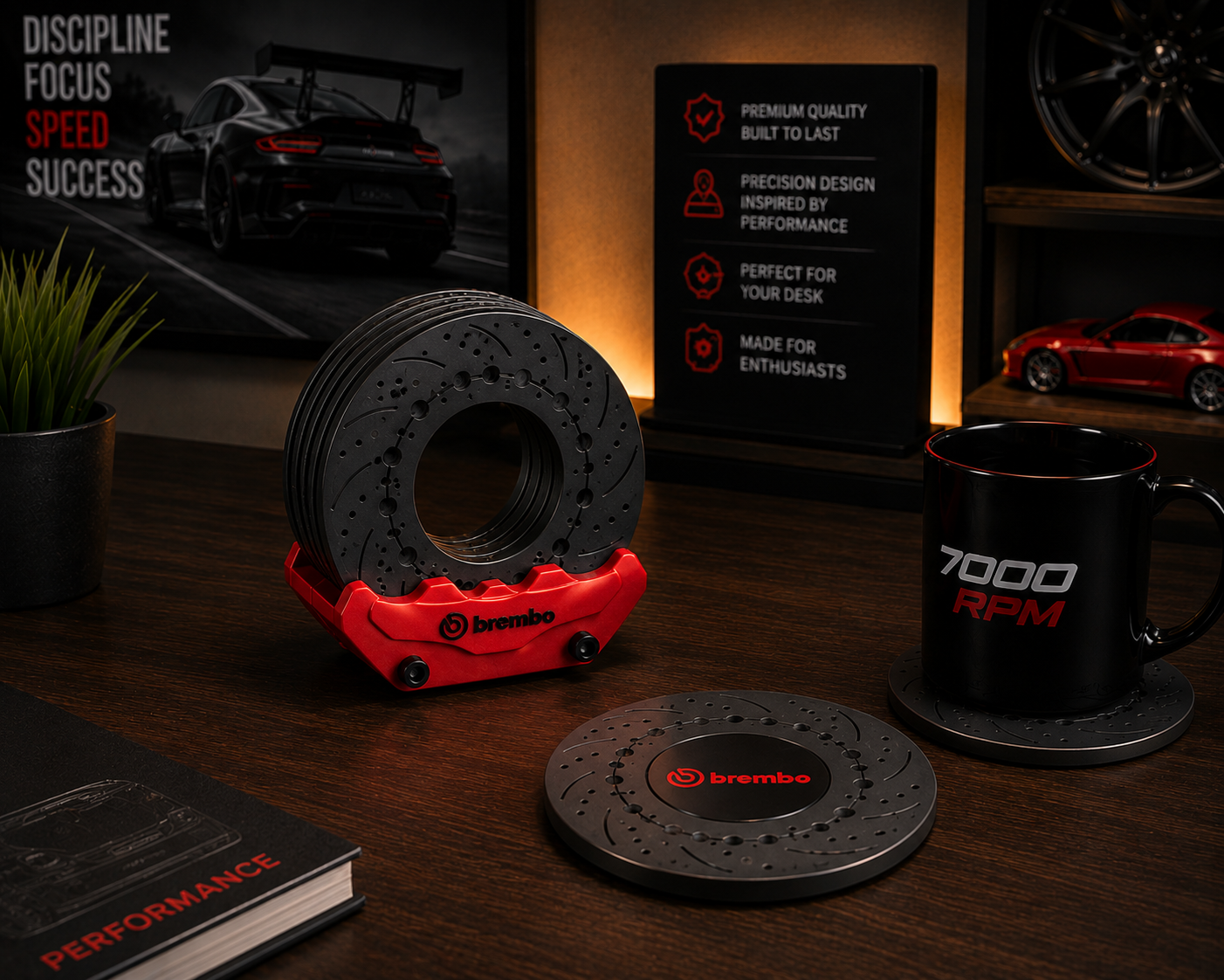 Disc Brake Coaster Set