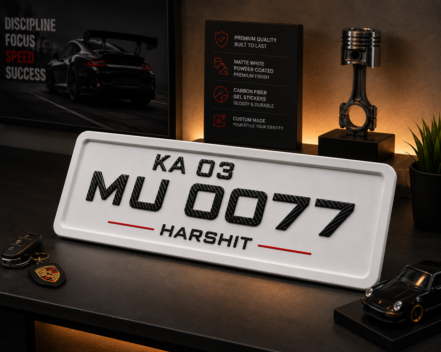 Custom Number Plate Tray